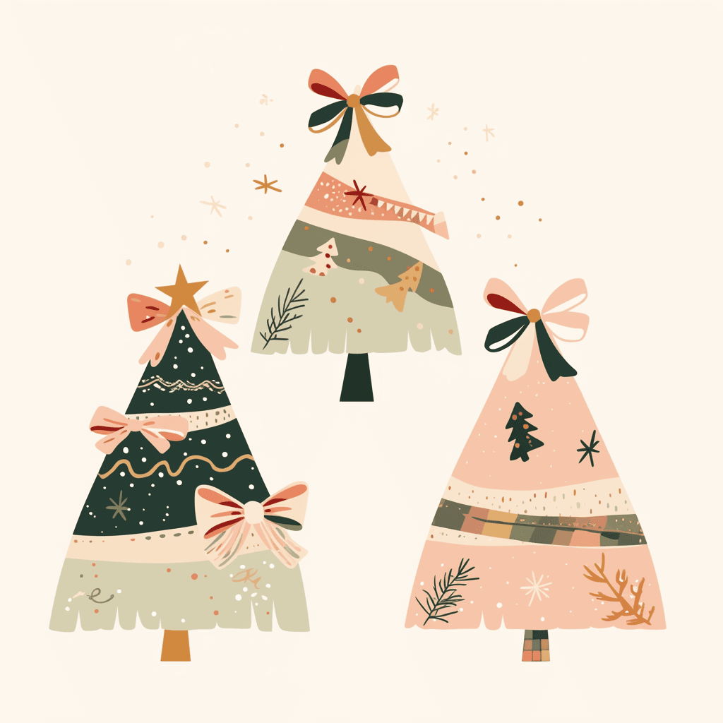 Christmas Tree Chase original repeating artwork