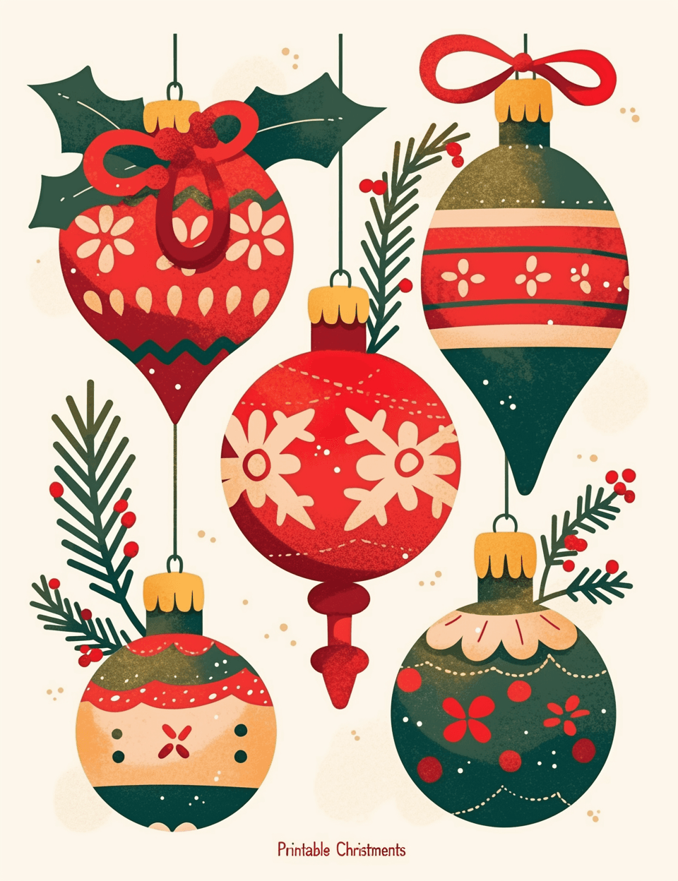 Christmas Ball Dawn original repeating artwork