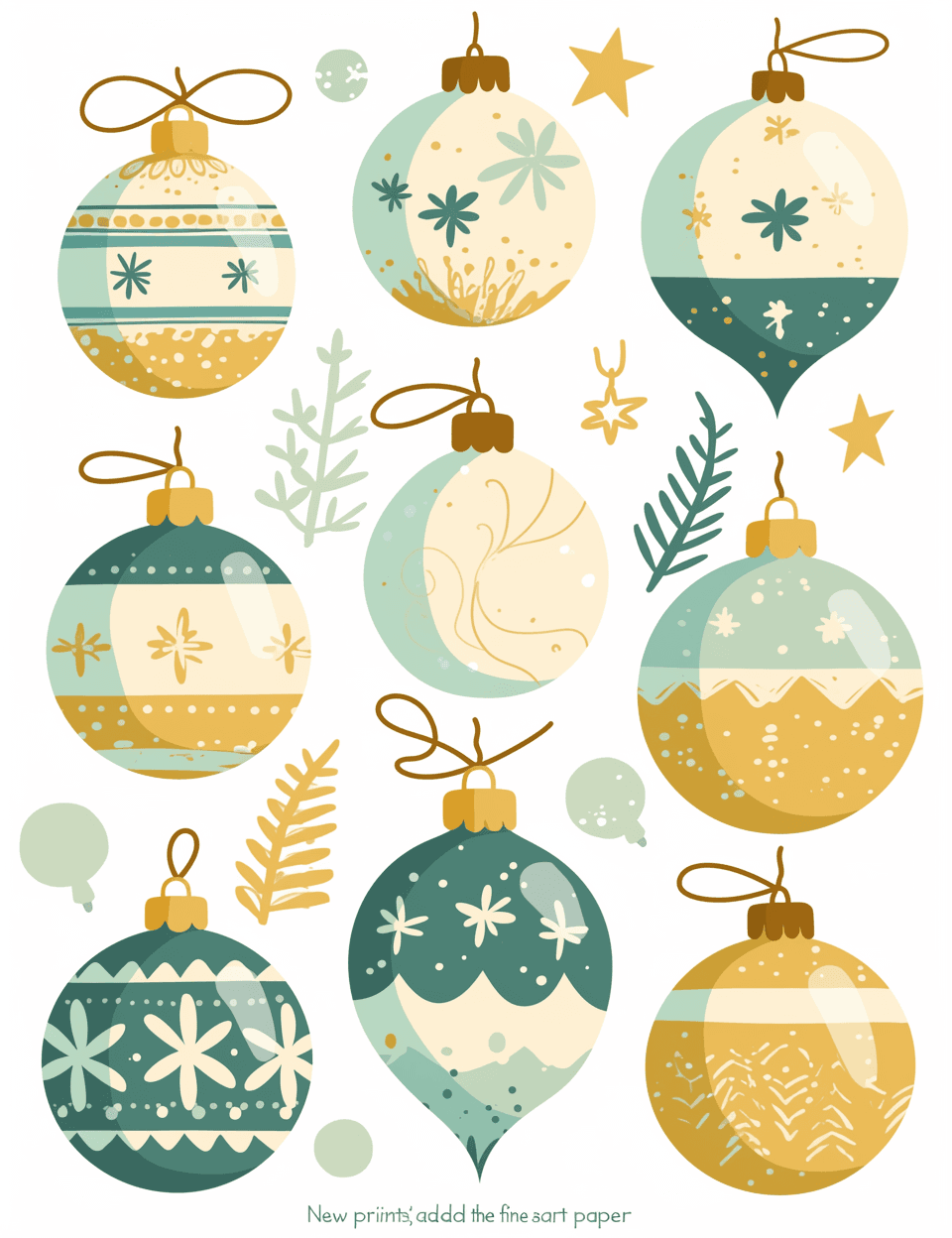 Christmas Ball Ivory original repeating artwork