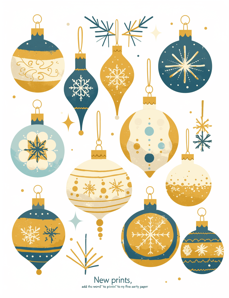 Christmas Ball Dusk original repeating artwork