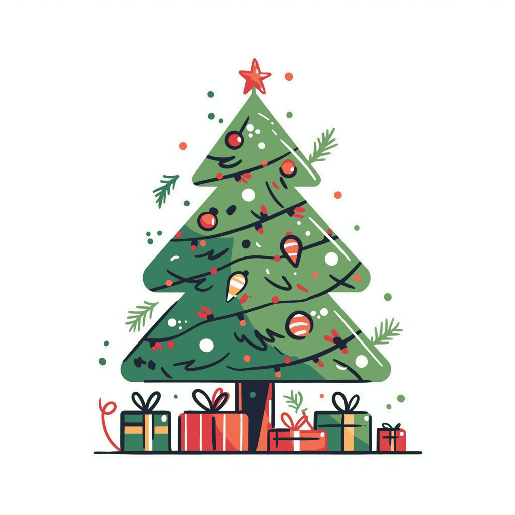 Christmas Tree Road original repeating artwork