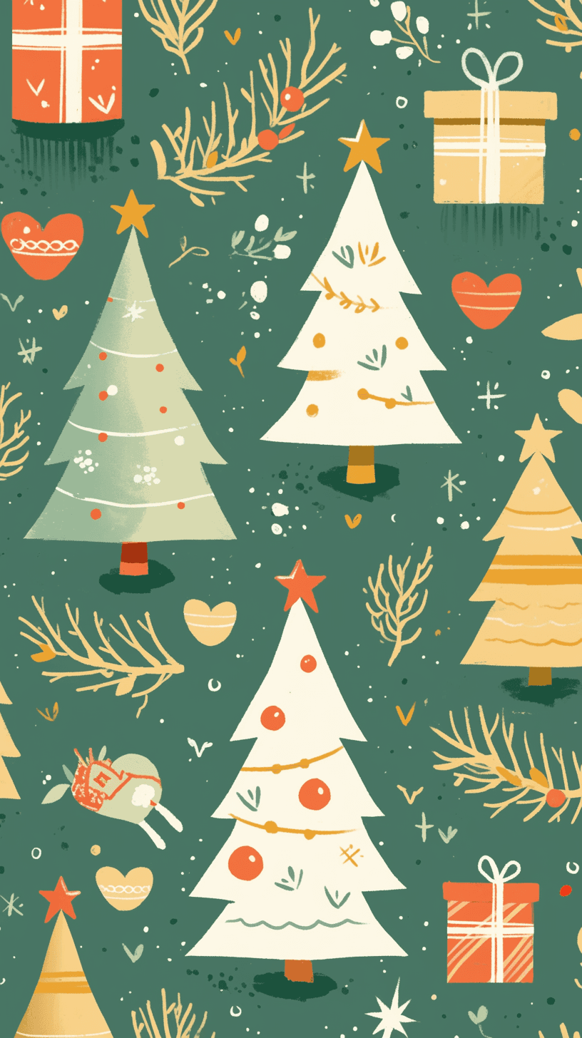Christmas Tree East original repeating artwork
