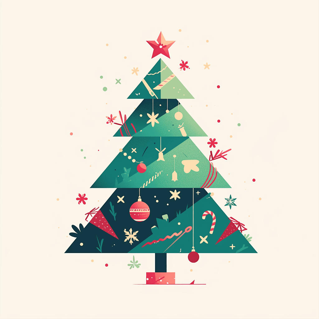 Christmas Tree Boulevard original repeating artwork