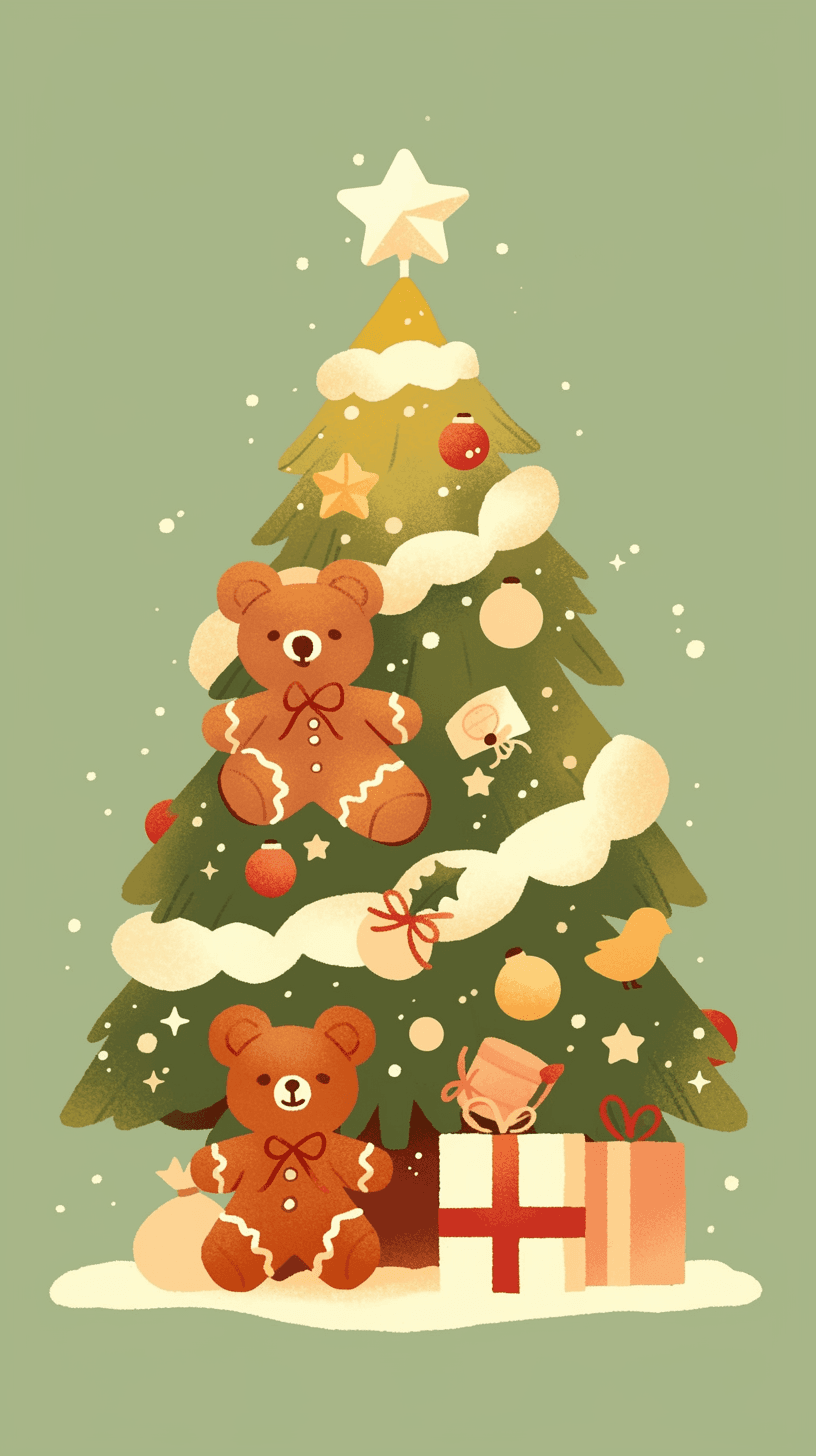 Christmas Tree Rush original repeating artwork