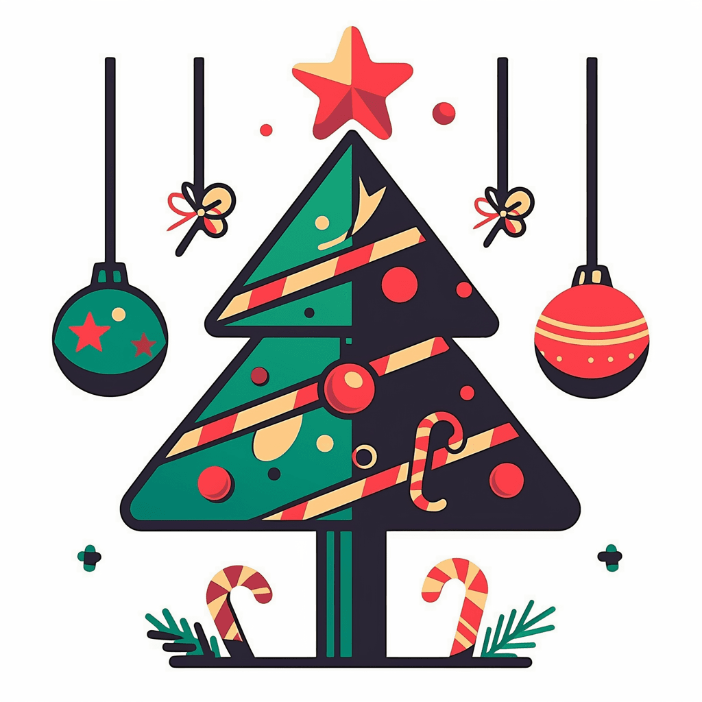 Christmas Tree Sunrise original repeating artwork
