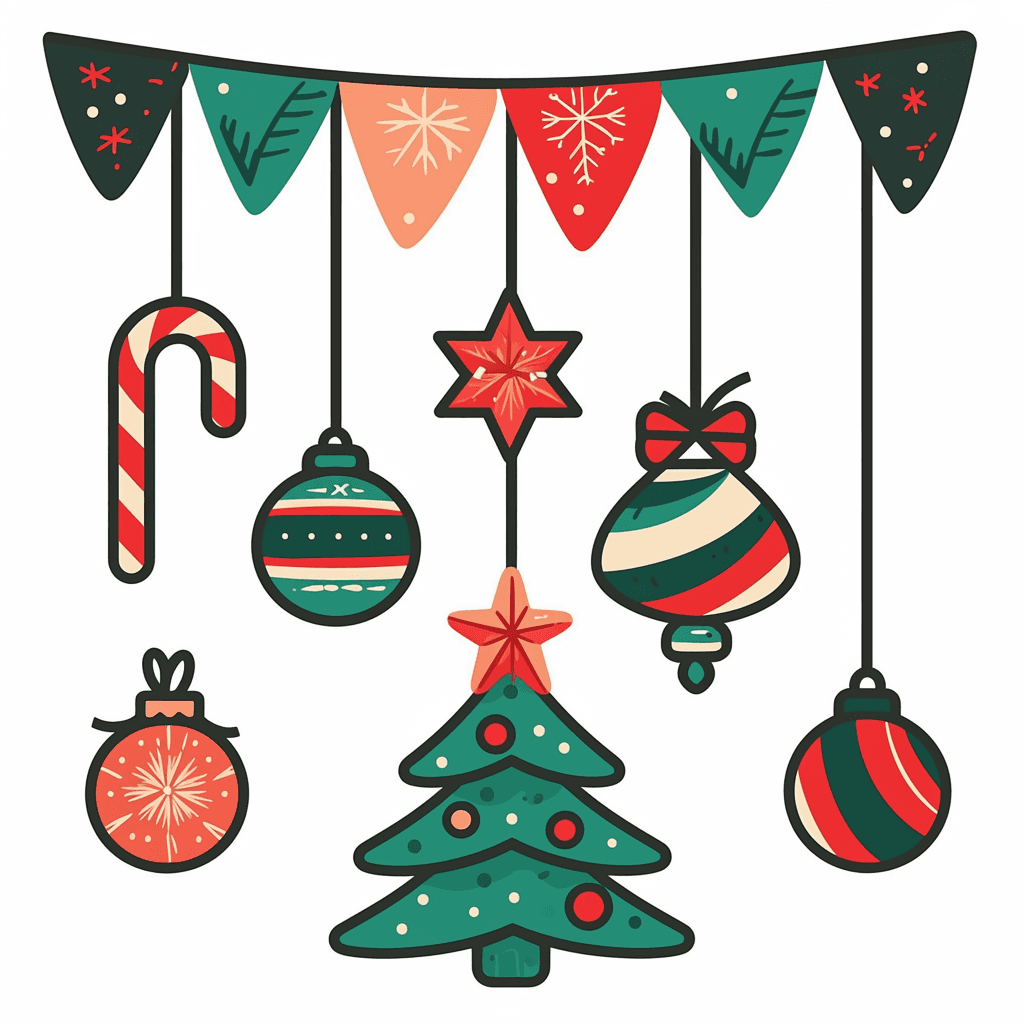 Christmas Tree Buzz original repeating artwork