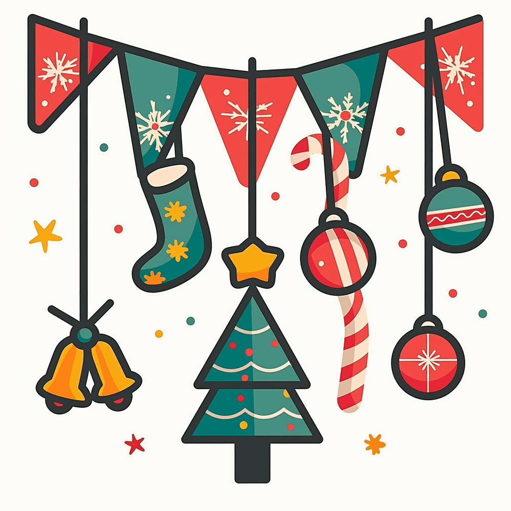 Christmas Tree Autumn original repeating artwork