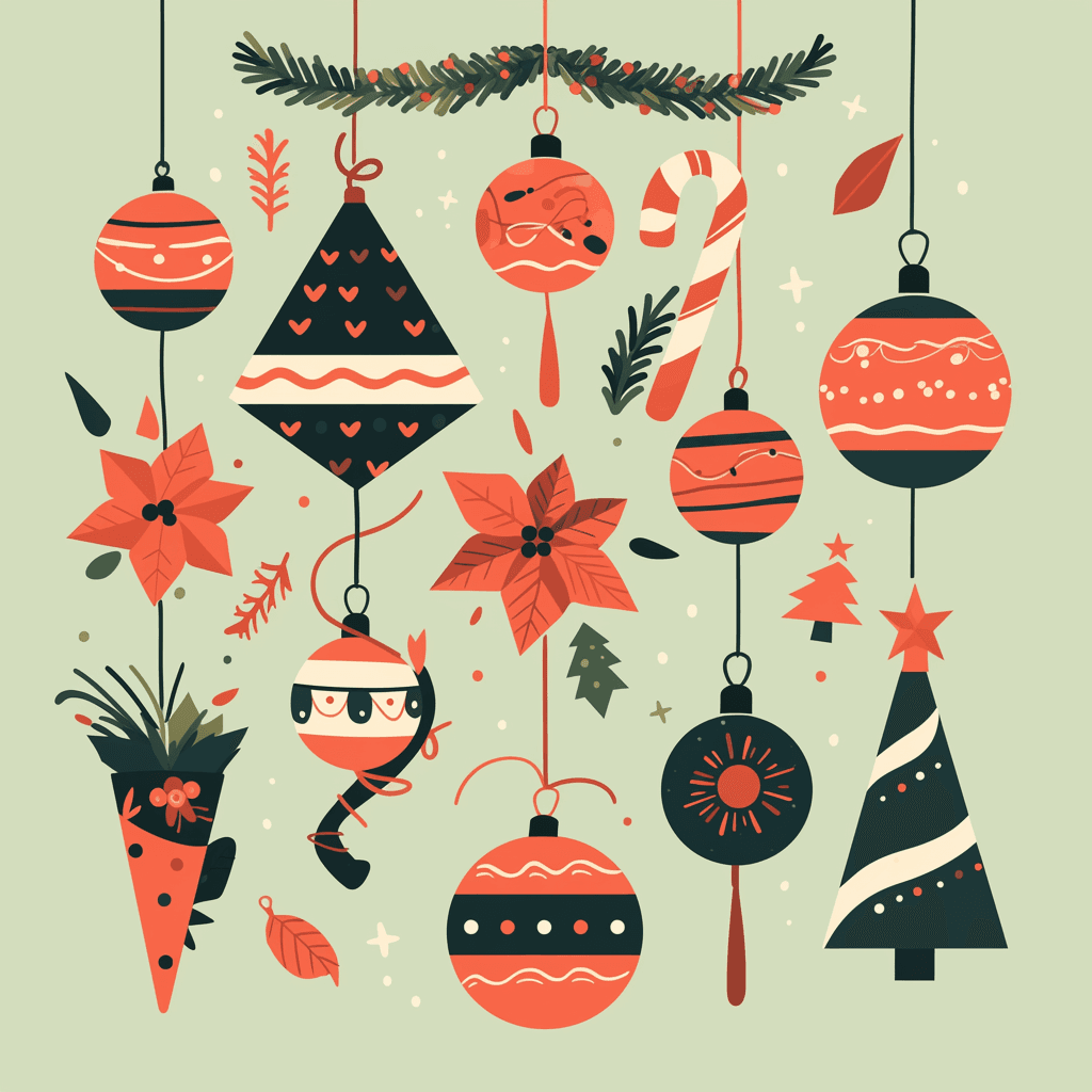 Christmas Tree Carnival original repeating artwork