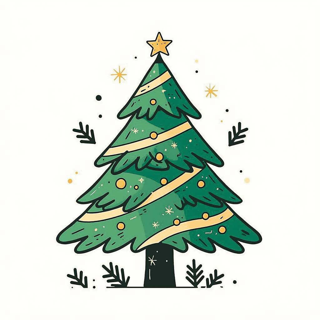 Christmas Tree Squad original repeating artwork