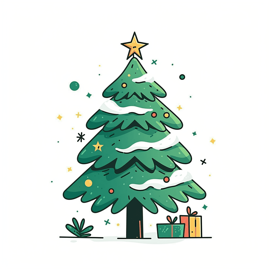 Christmas Tree Noon original repeating artwork