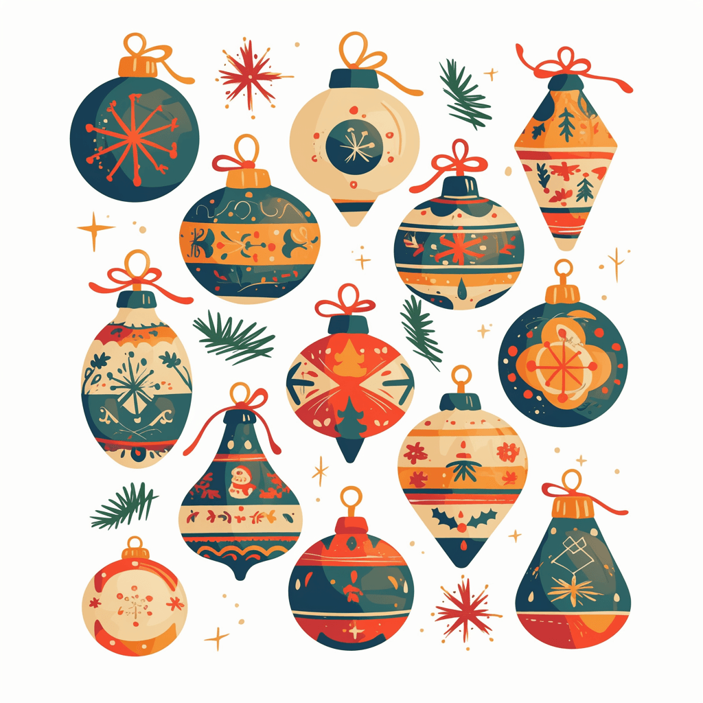 Christmas Tree Street original repeating artwork