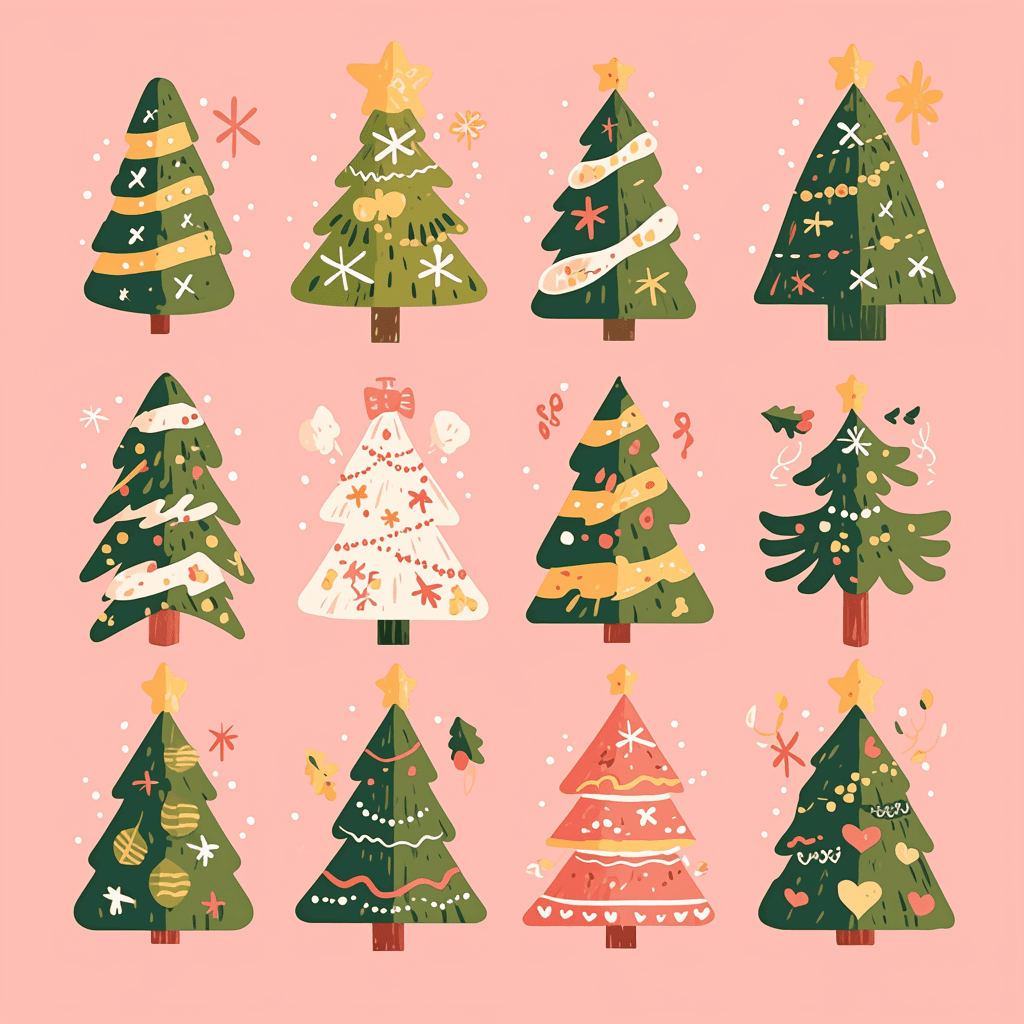 Christmas Tree Spring original repeating artwork