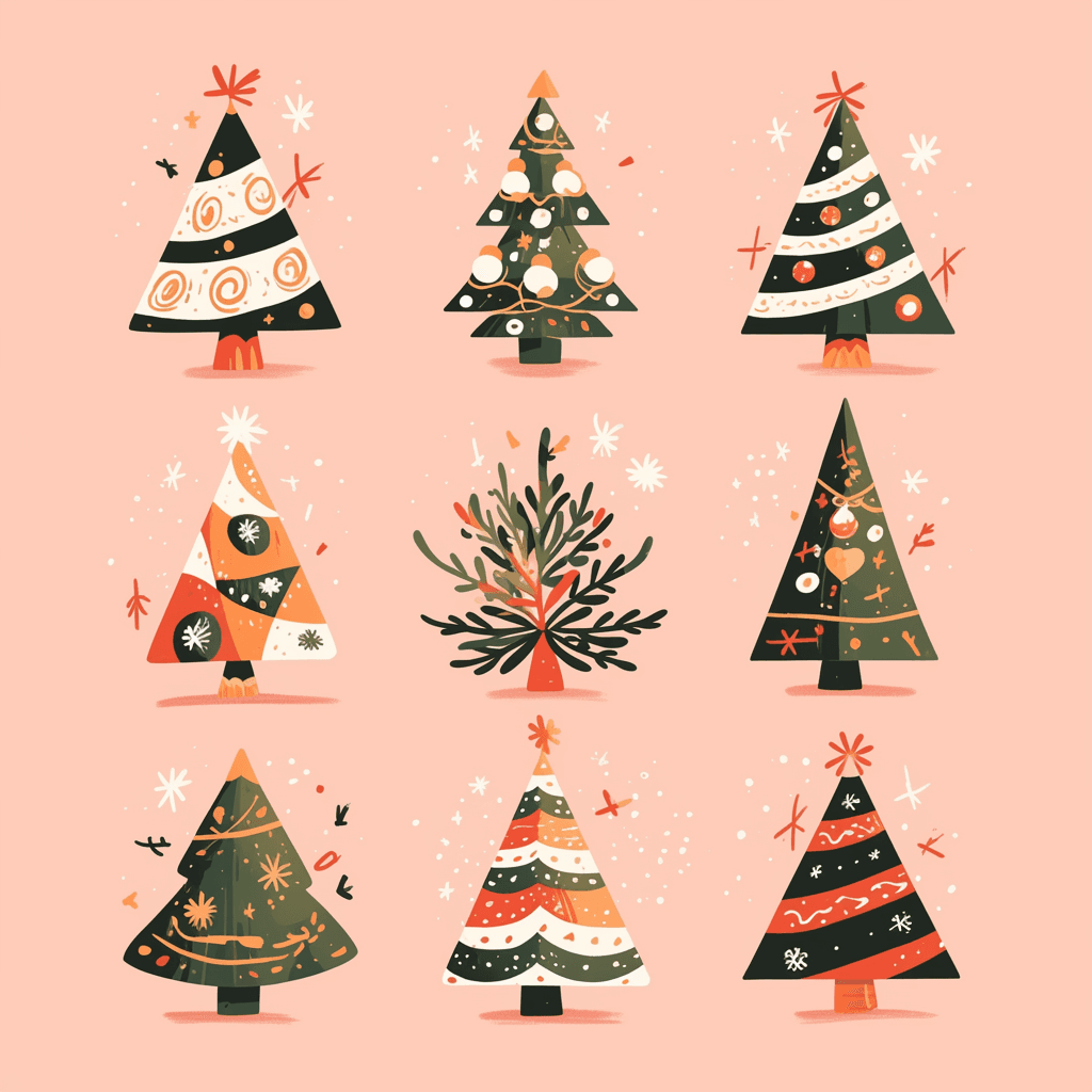 Christmas Tree Ride original repeating artwork