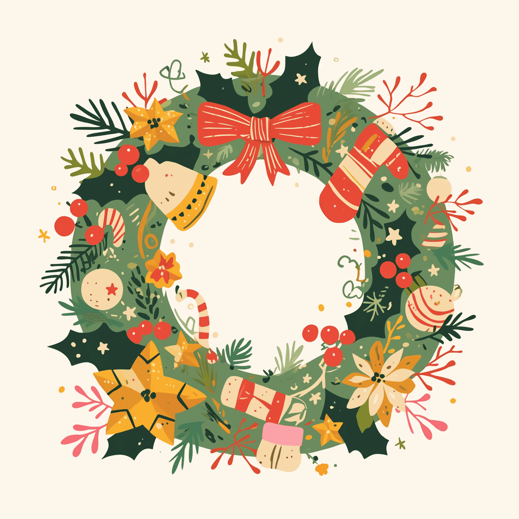 Christmas Wreath 257 original repeating artwork