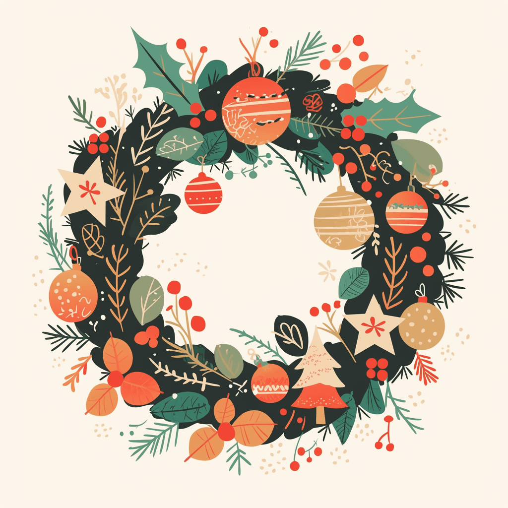 Christmas Wreath 210 original repeating artwork