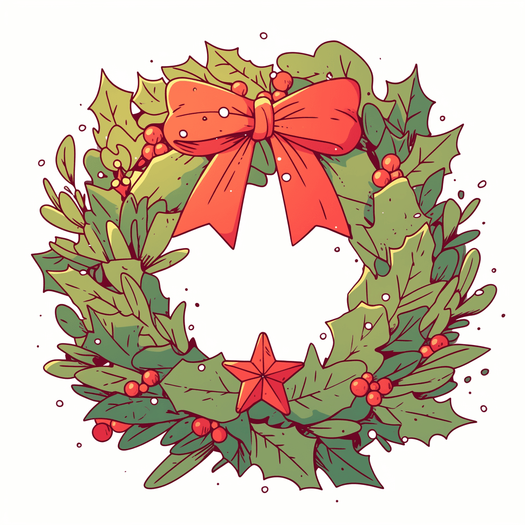 Christmas Wreath Line original repeating artwork