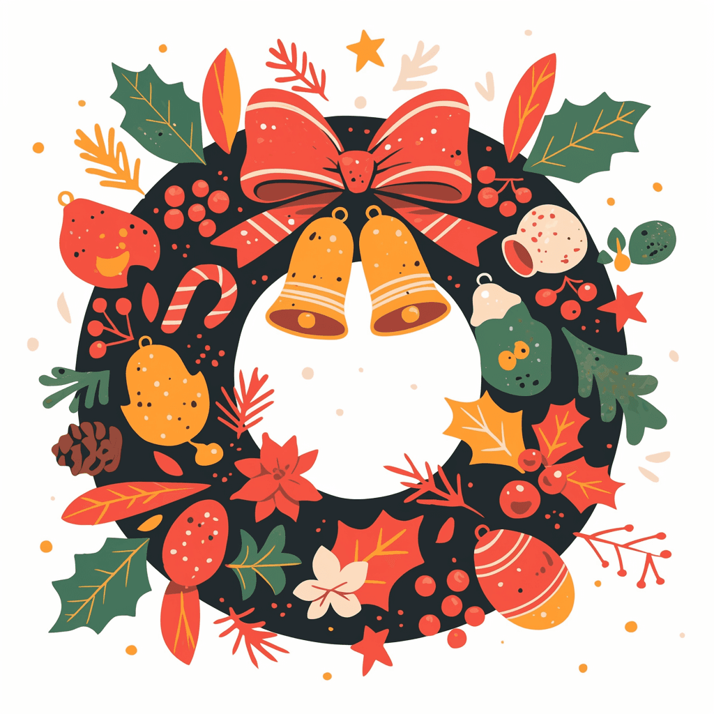 Christmas Wreath Pals original repeating artwork