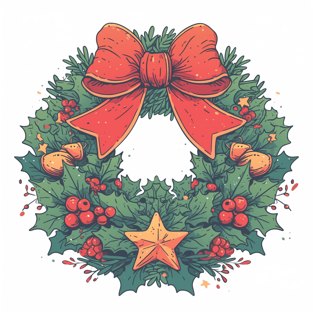 Christmas Wreath Festival original repeating artwork