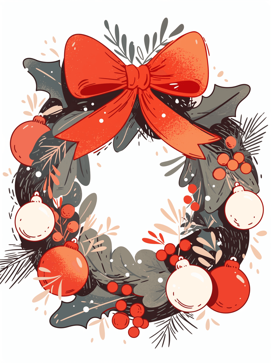 Christmas Wreath Fizz original repeating artwork