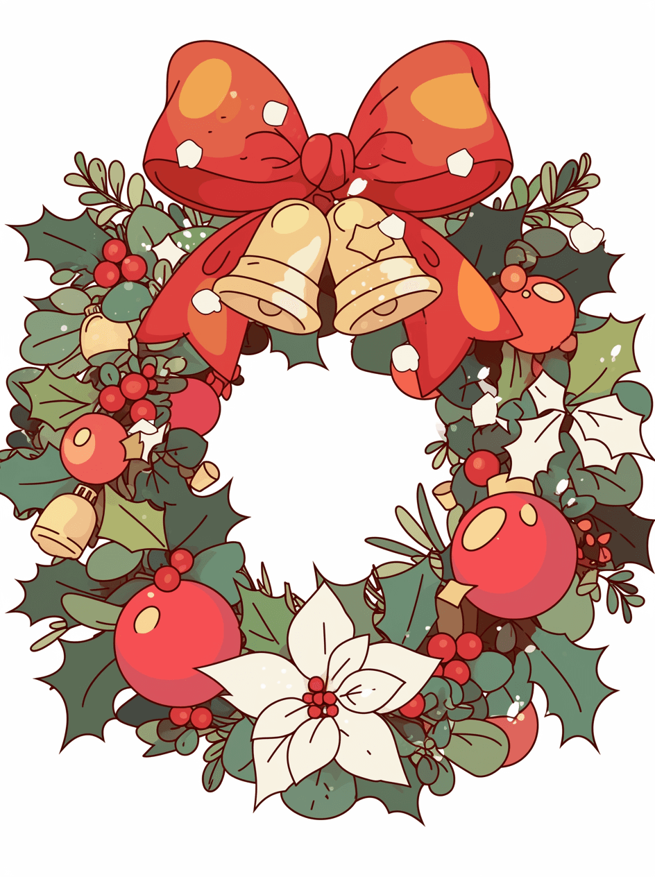 Christmas Wreath Picnic original repeating artwork