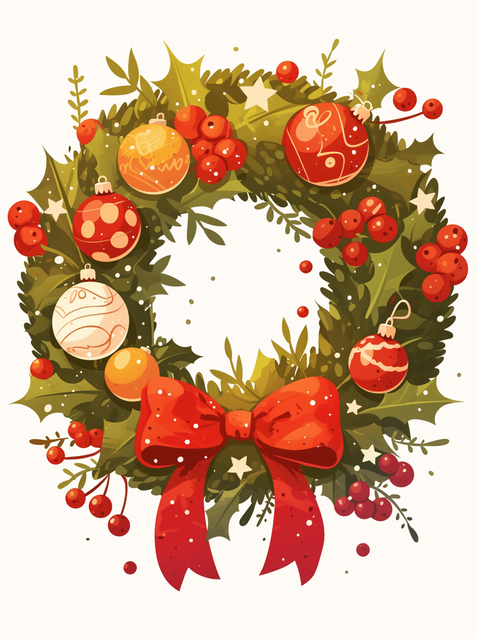 Christmas Wreath Zoom original repeating artwork