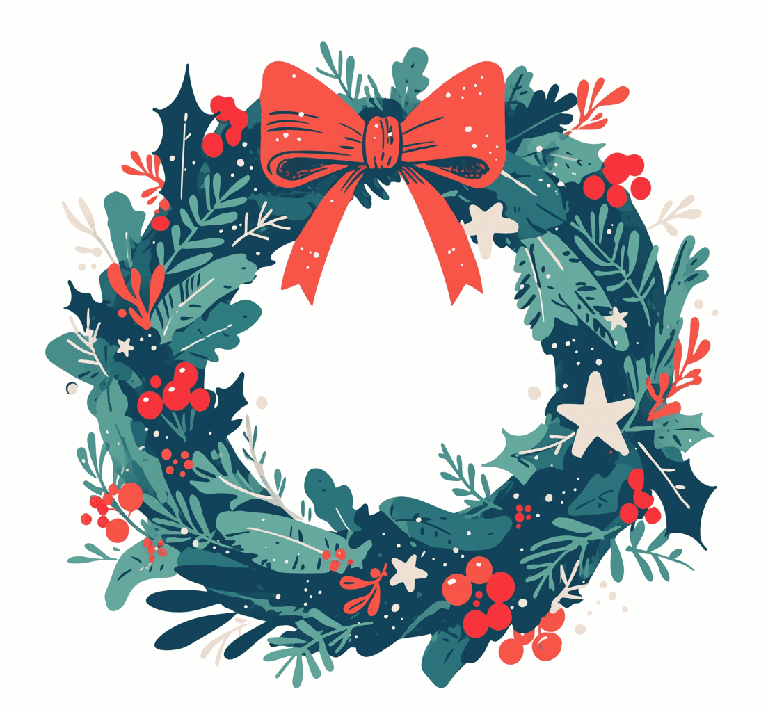 Christmas Wreath Dusk original repeating artwork