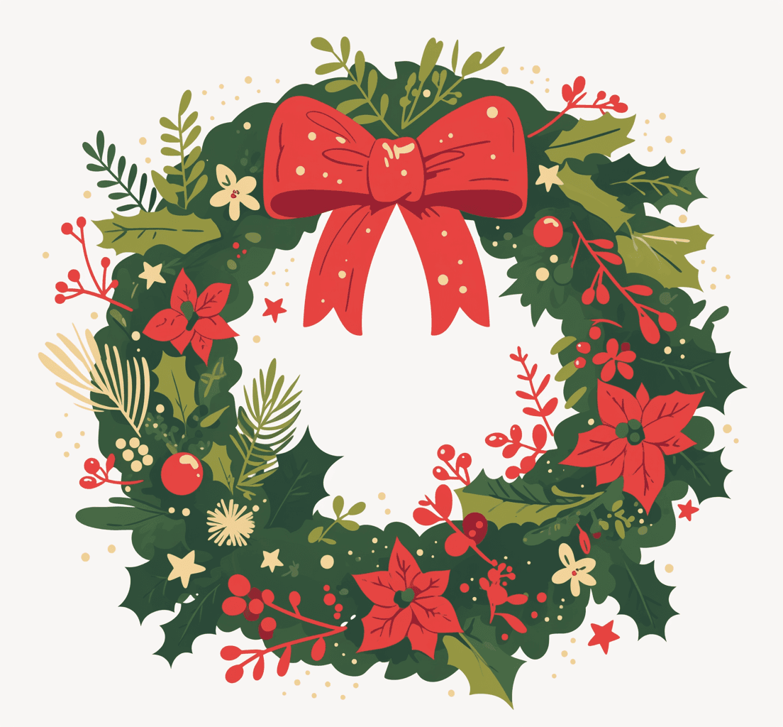 Christmas Wreath Pastel original repeating artwork