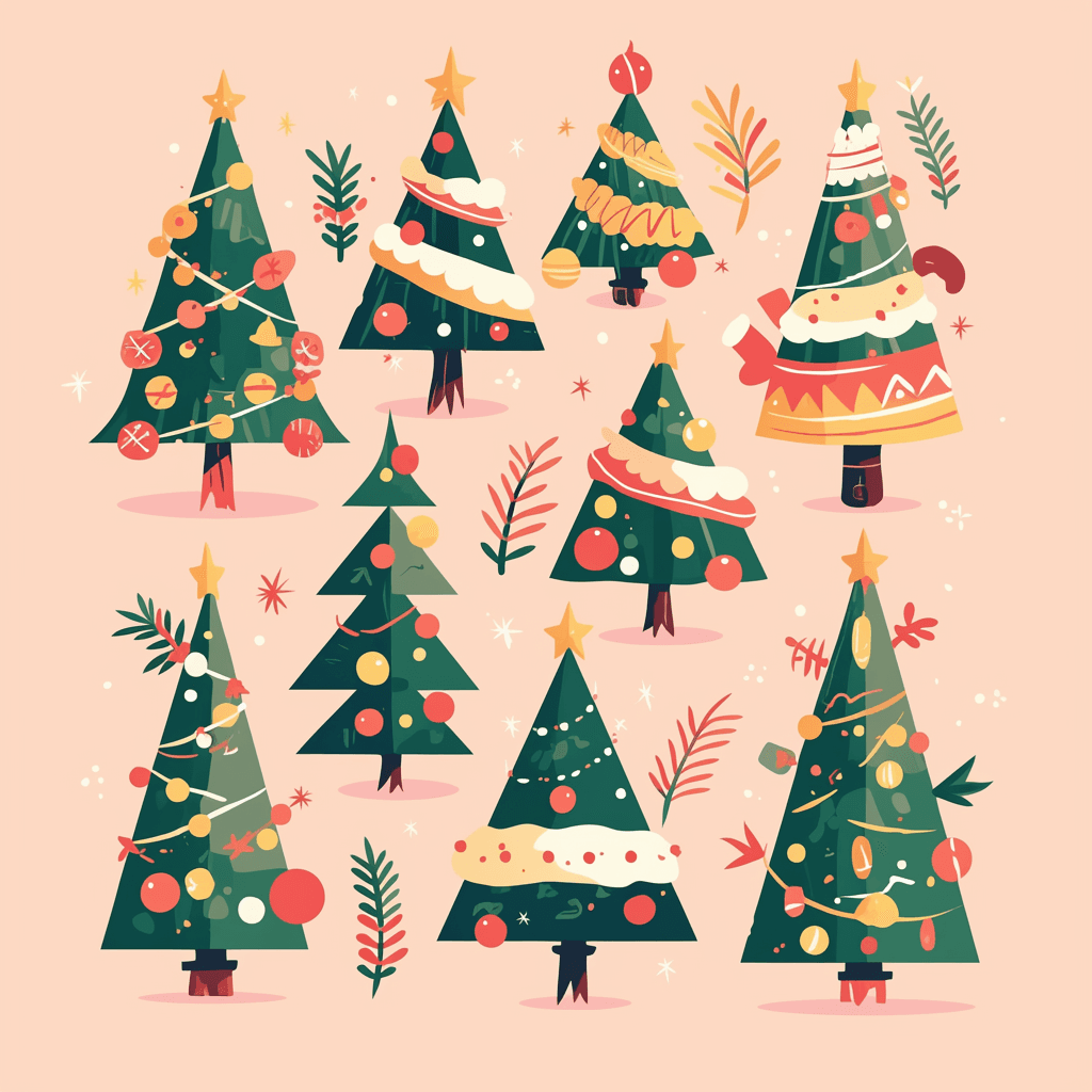 Christmas Tree Dash original repeating artwork