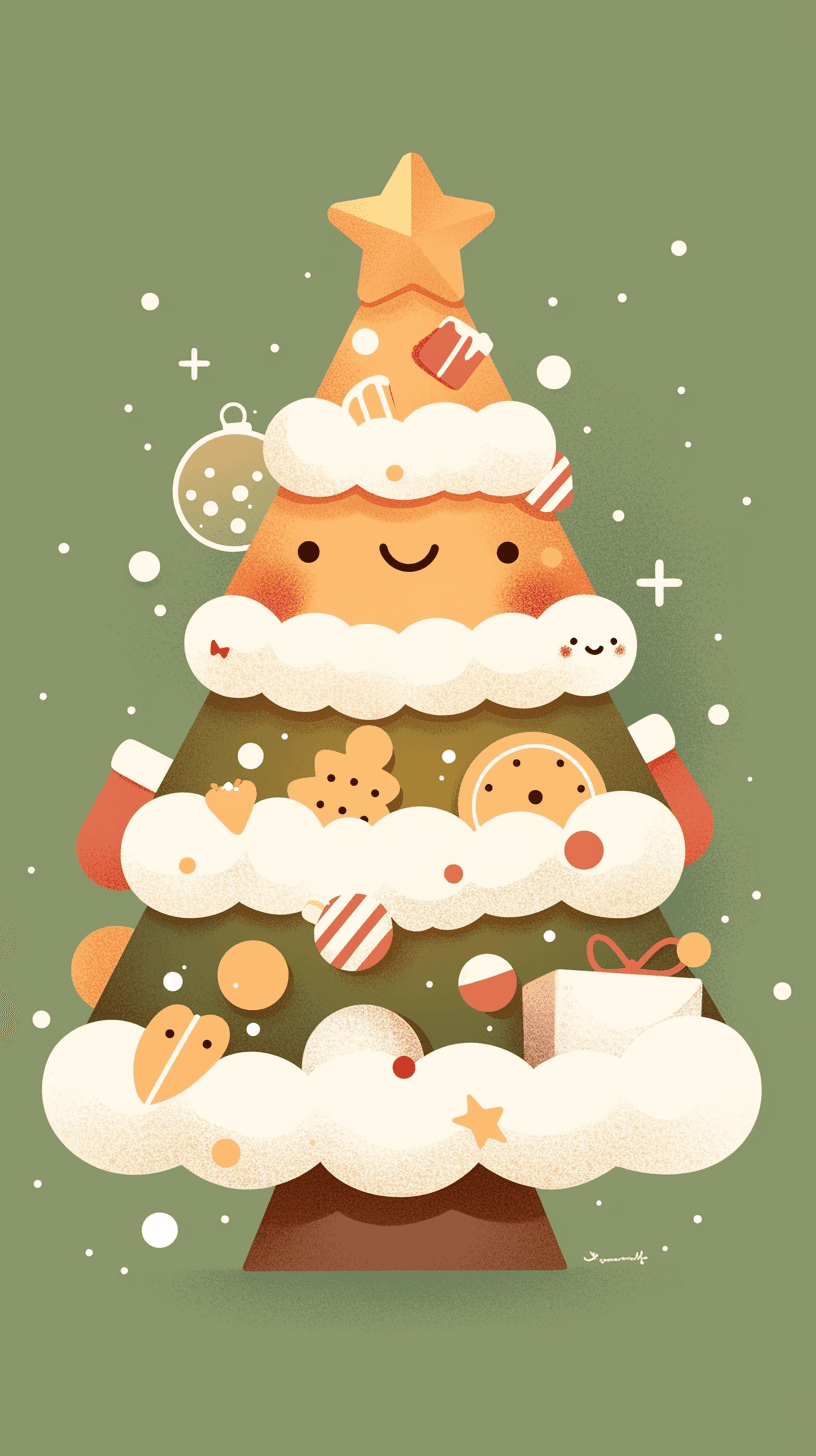 Christmas Tree Fizz original repeating artwork