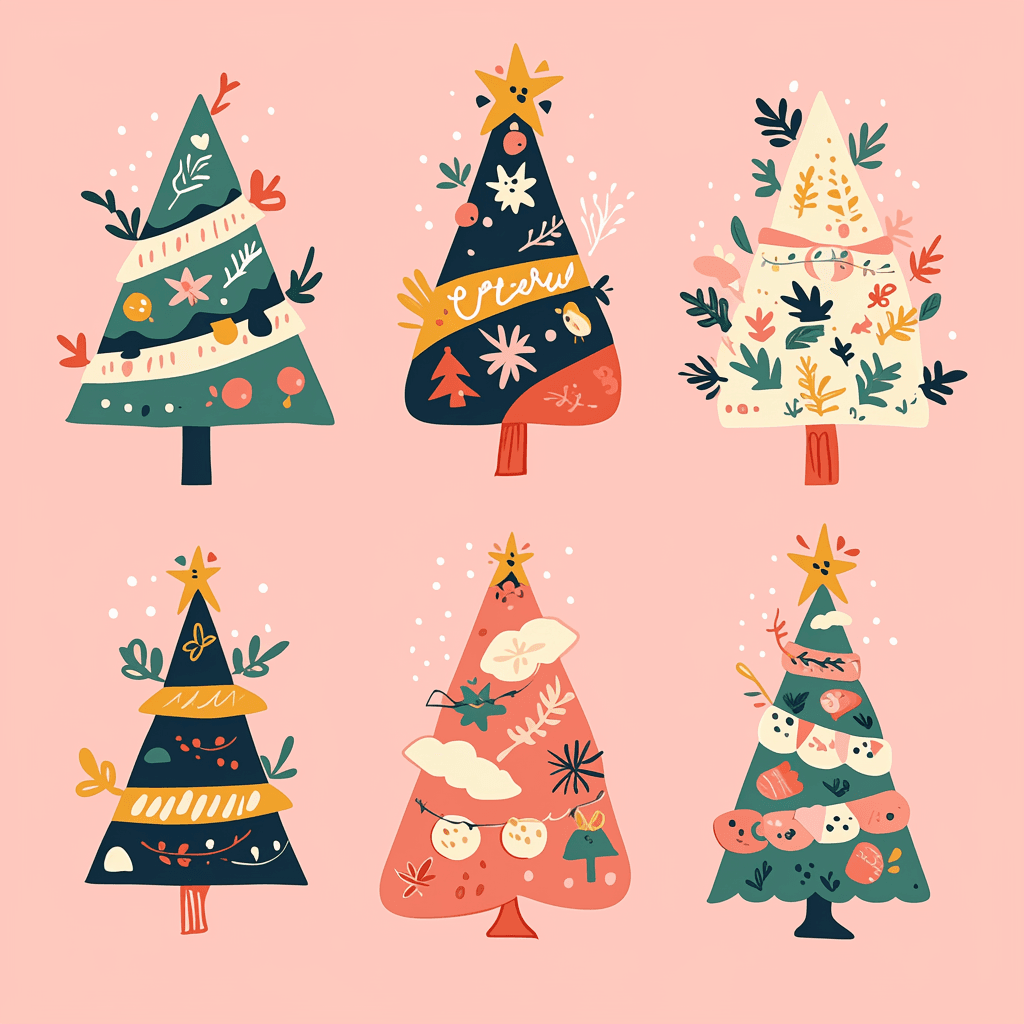 Christmas Tree Play original repeating artwork
