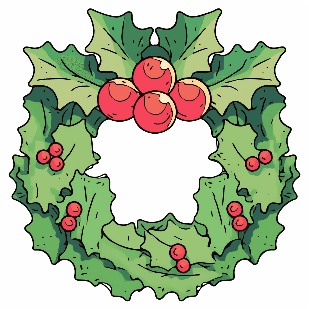 Christmas Wreath Shine On original repeating artwork
