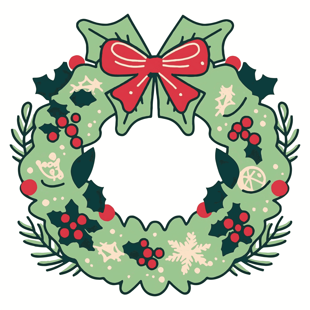 Christmas Wreath Squad original repeating artwork