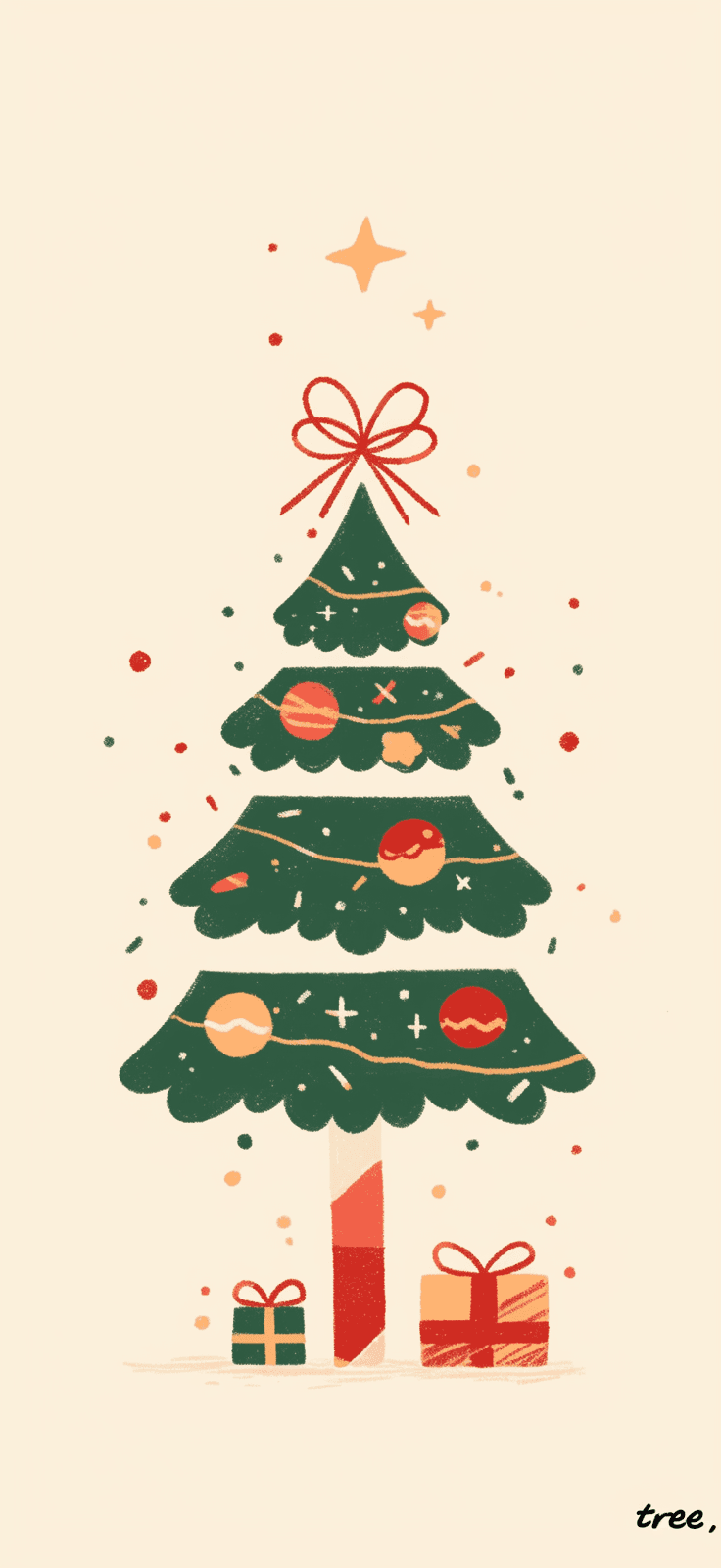 Christmas Tree Rise original repeating artwork