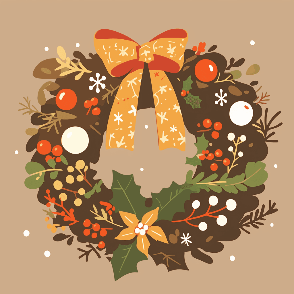 Christmas Wreath 062 original repeating artwork