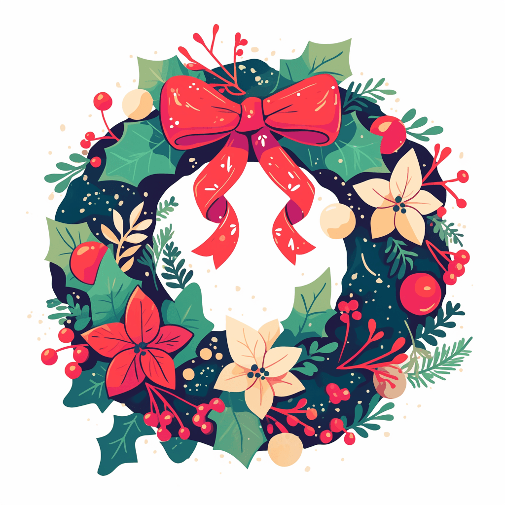 Christmas Wreath Bold original repeating artwork