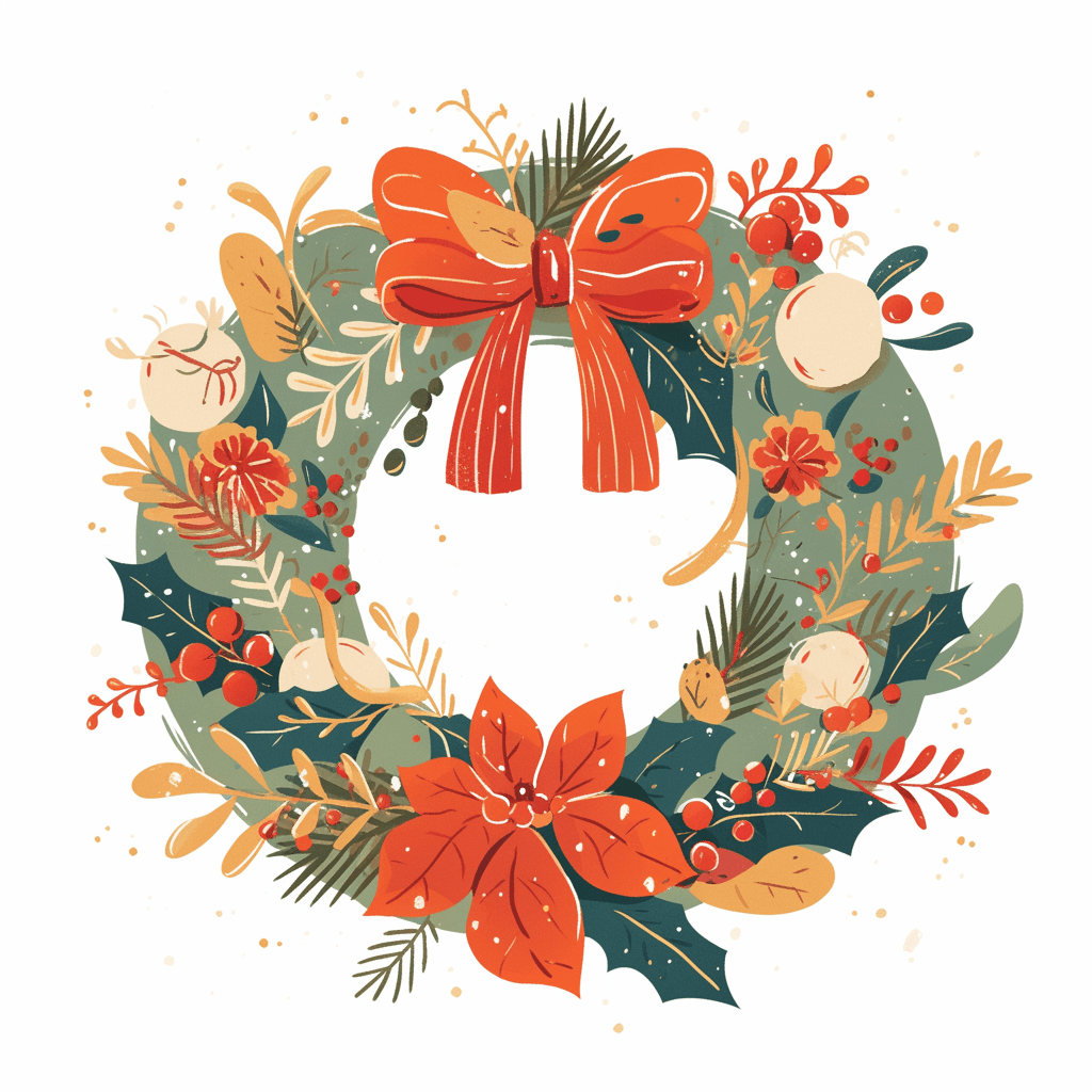 Christmas Wreath Play original repeating artwork