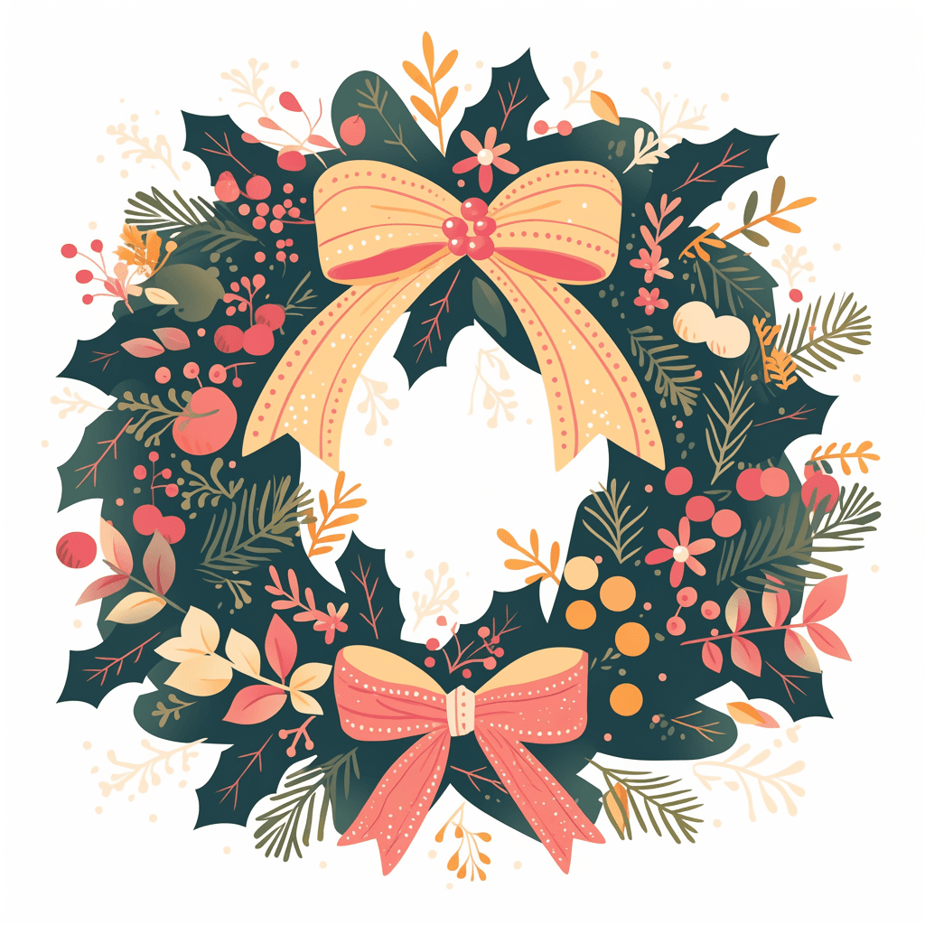 Christmas Wreath Wander original repeating artwork