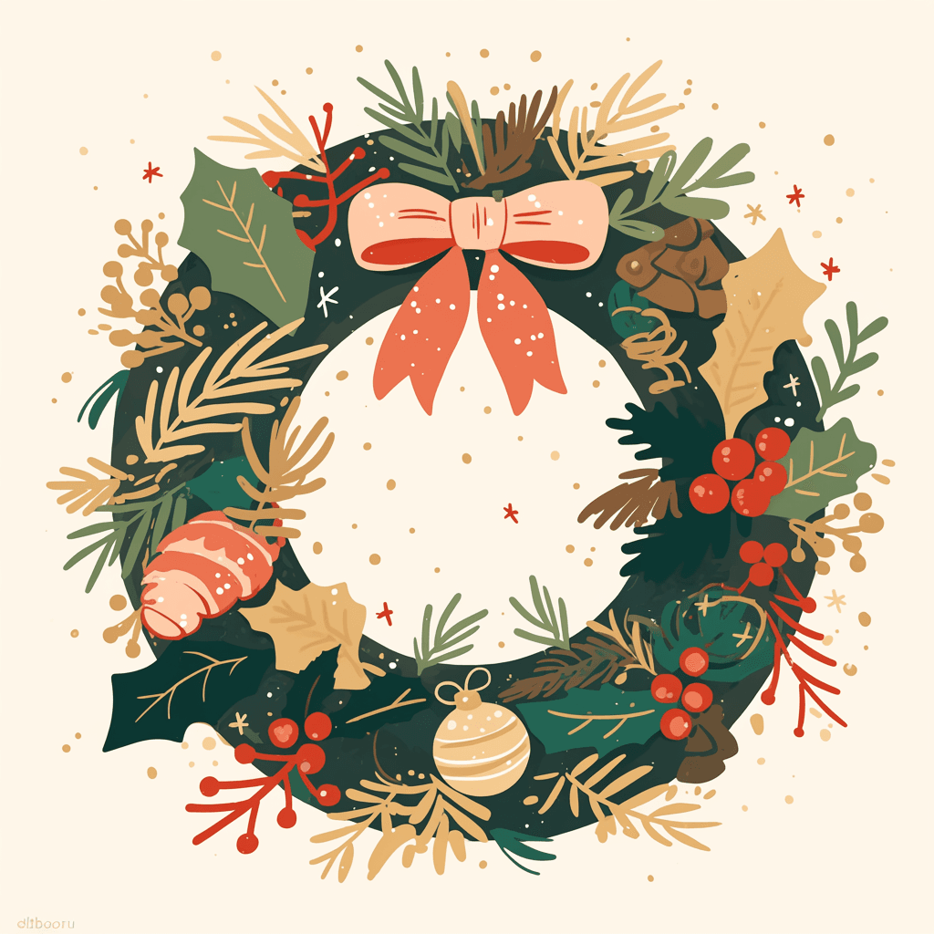 Christmas Wreath 107 original repeating artwork