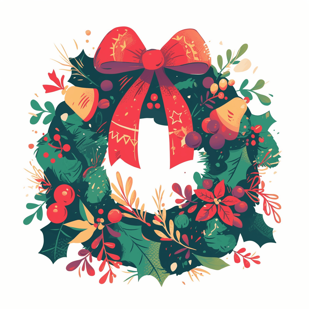 Christmas Wreath Harbor original repeating artwork