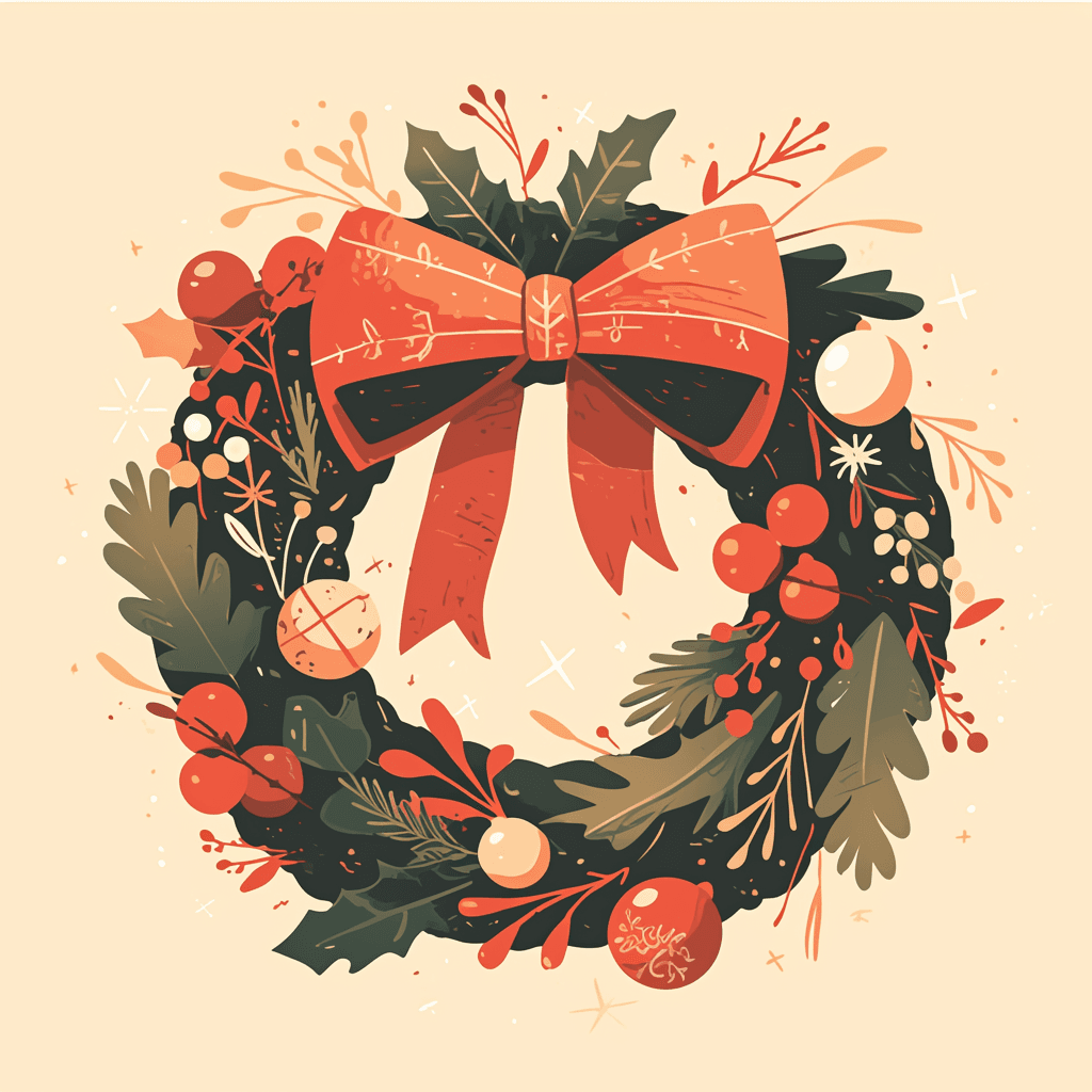 Christmas Wreath Echo original repeating artwork