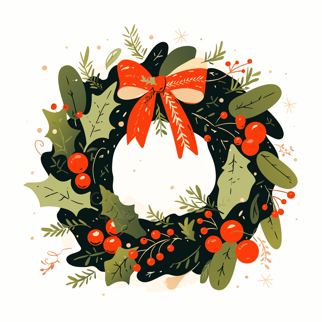 Christmas Wreath Run original repeating artwork