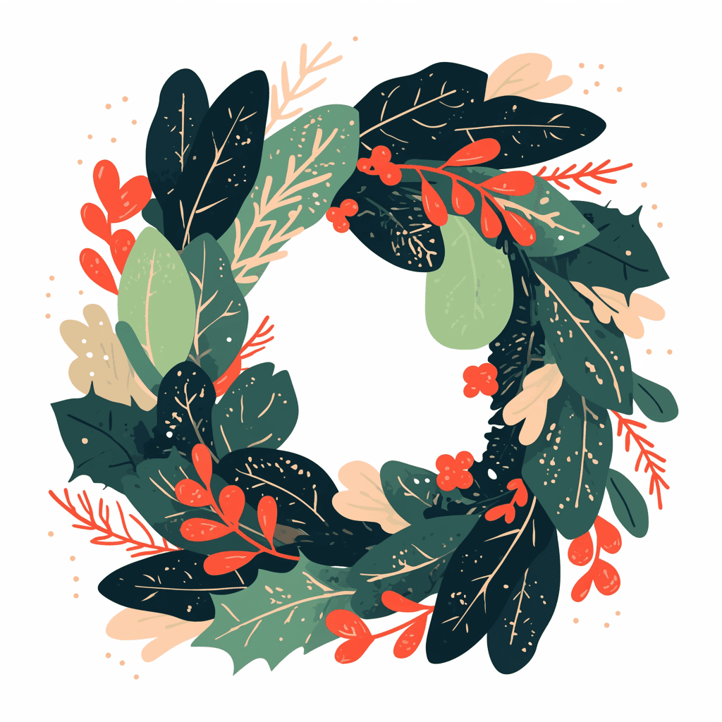 Christmas Wreath 074 original repeating artwork