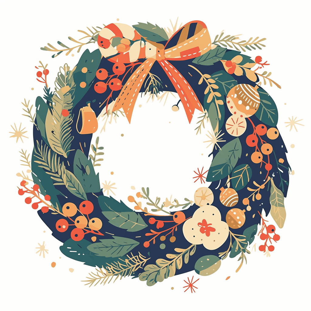 Christmas Wreath 203 original repeating artwork