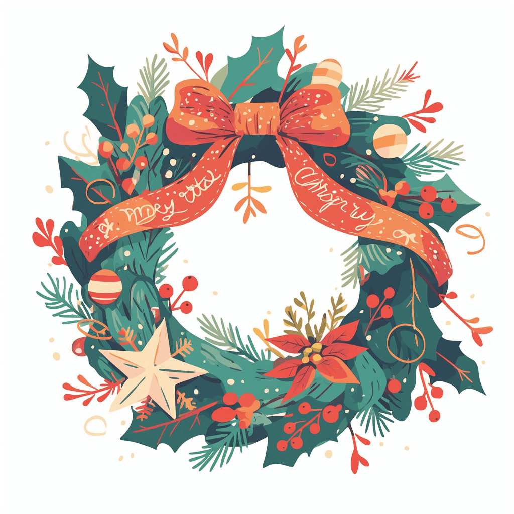 Christmas Wreath 123 original repeating artwork