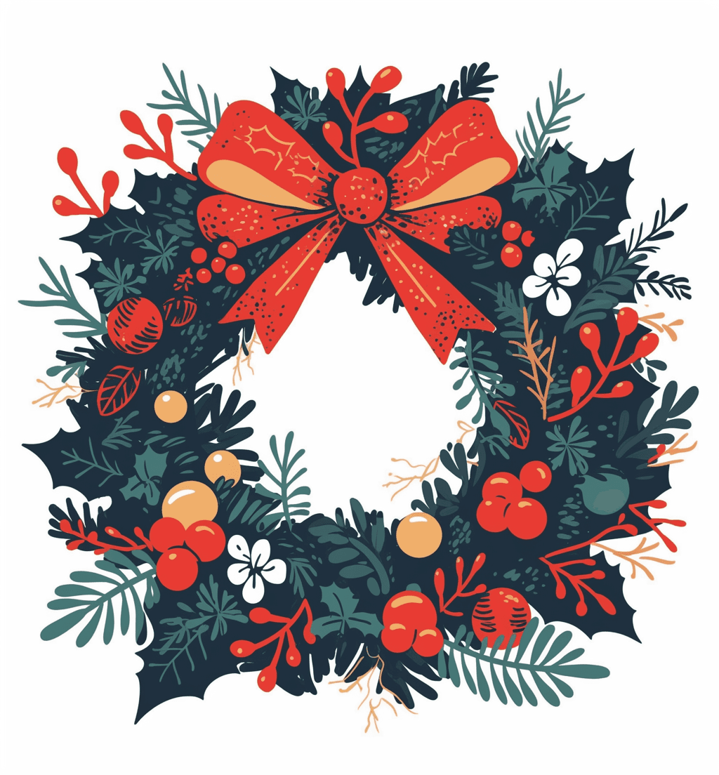 Christmas Wreath 073 original repeating artwork