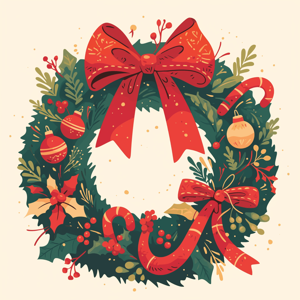 Christmas Wreath Show original repeating artwork
