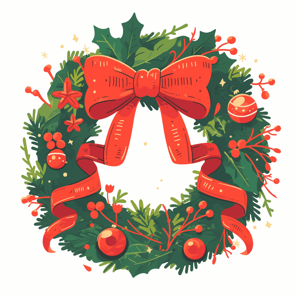 Christmas Wreath Moonlit original repeating artwork