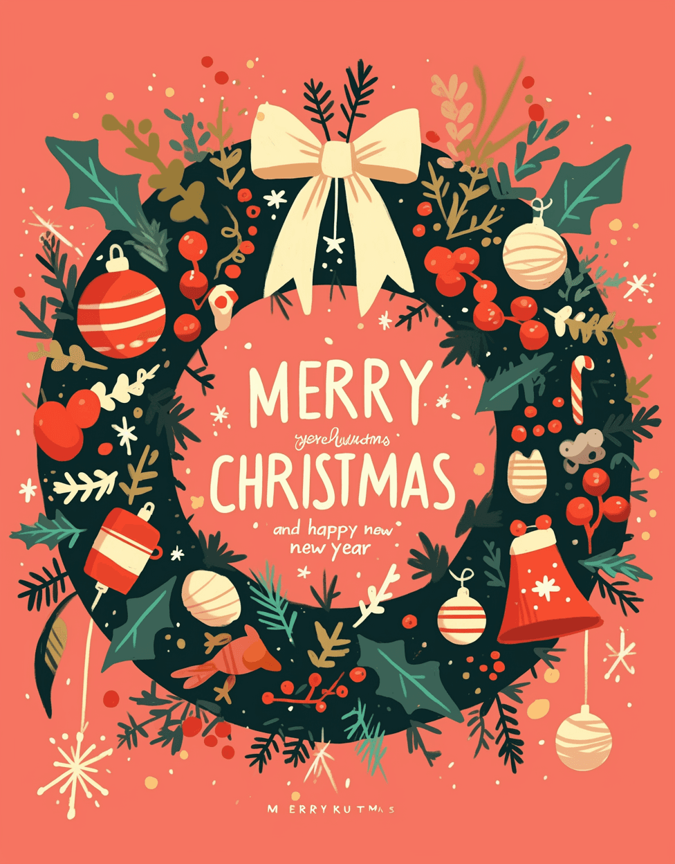 Christmas Wreath Flip original repeating artwork