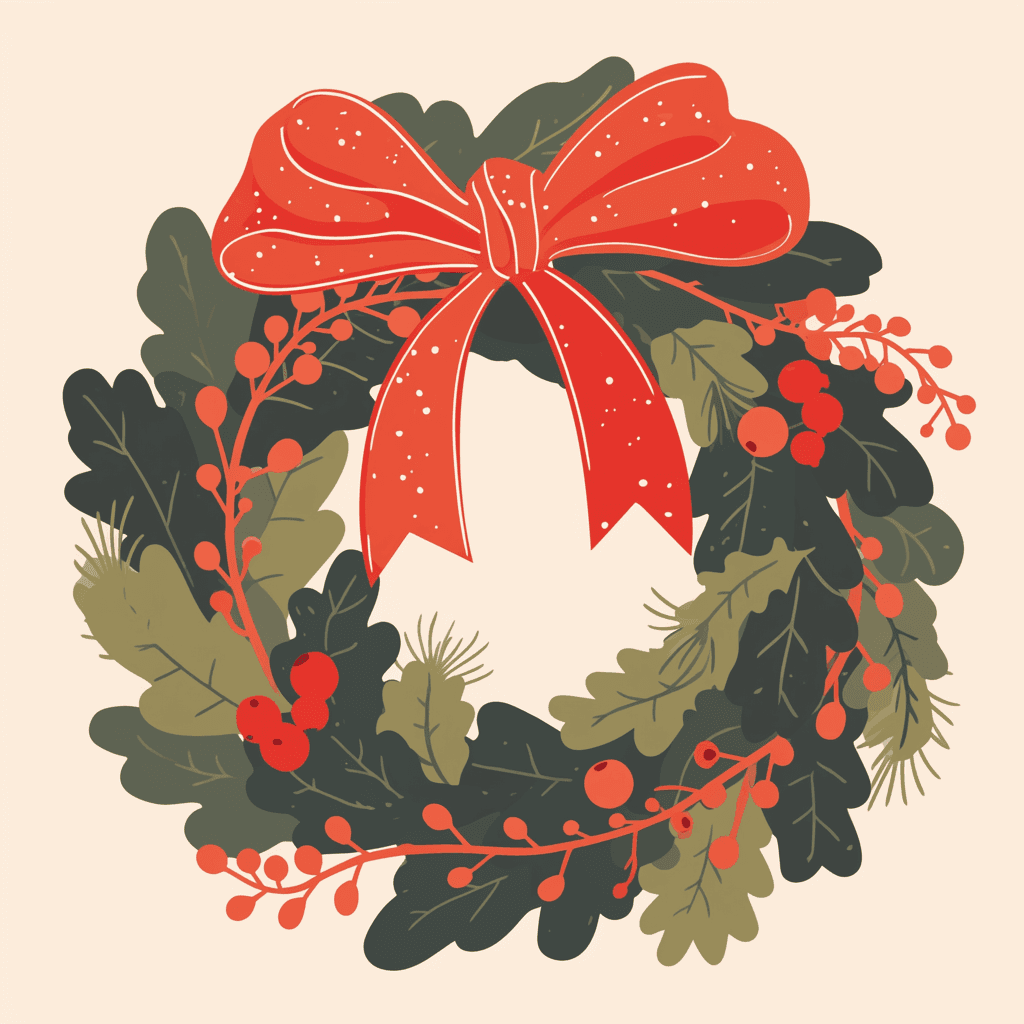 Christmas Wreath Burst original repeating artwork