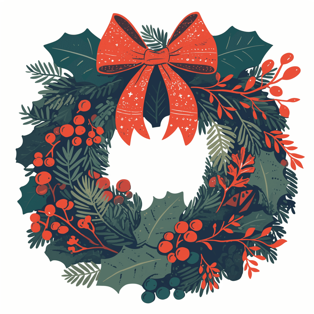Christmas Wreath Boulevard original repeating artwork